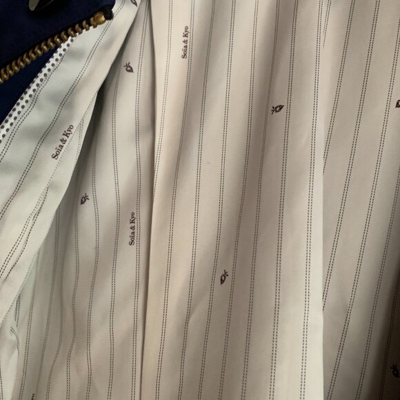 navy asymmetrical zip up jacket - Picture 4 of 9